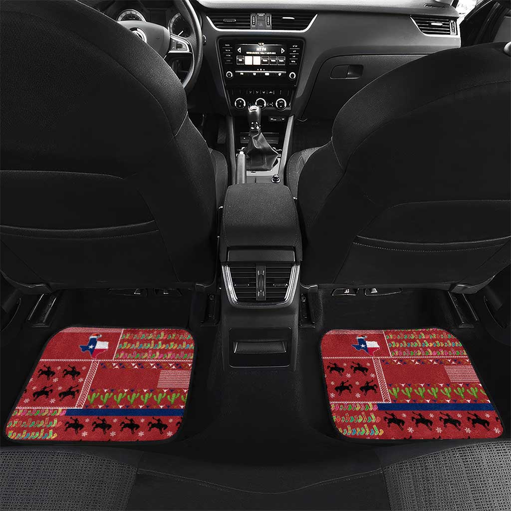 Texas Map Merry Christmas Car Mats Xmas Holiday Patterns - Wonder Print Shop