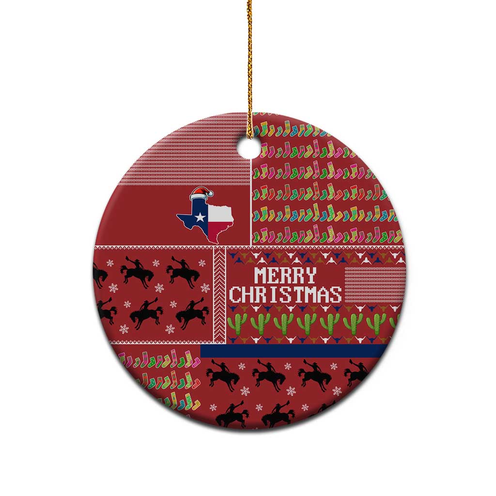 Texas Map Merry Christmas Ceramic Ornament Xmas Holiday Patterns - Wonder Print Shop
