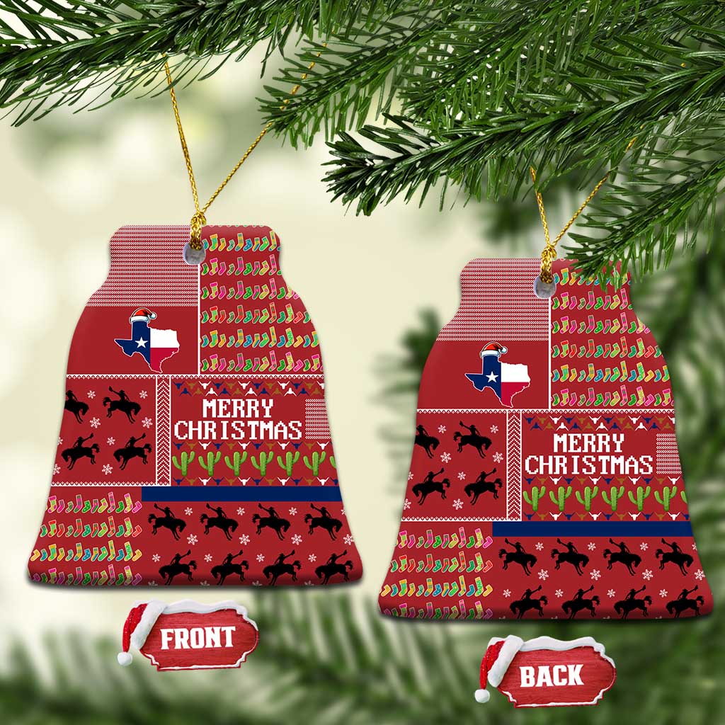 Texas Map Merry Christmas Ceramic Ornament Xmas Holiday Patterns - Wonder Print Shop