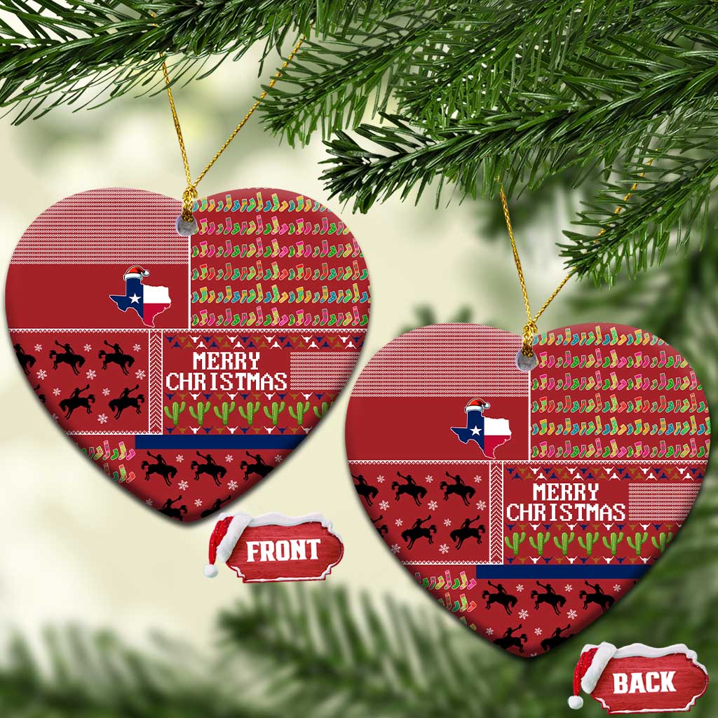 Texas Map Merry Christmas Ceramic Ornament Xmas Holiday Patterns - Wonder Print Shop