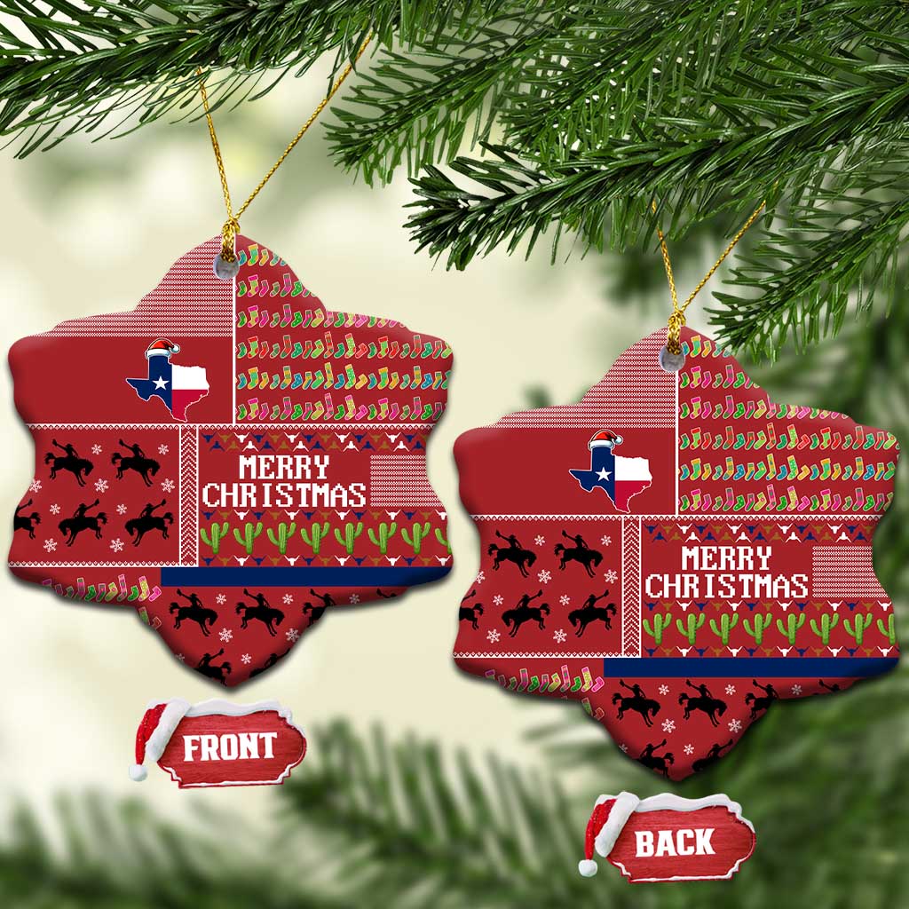 Texas Map Merry Christmas Ceramic Ornament Xmas Holiday Patterns - Wonder Print Shop