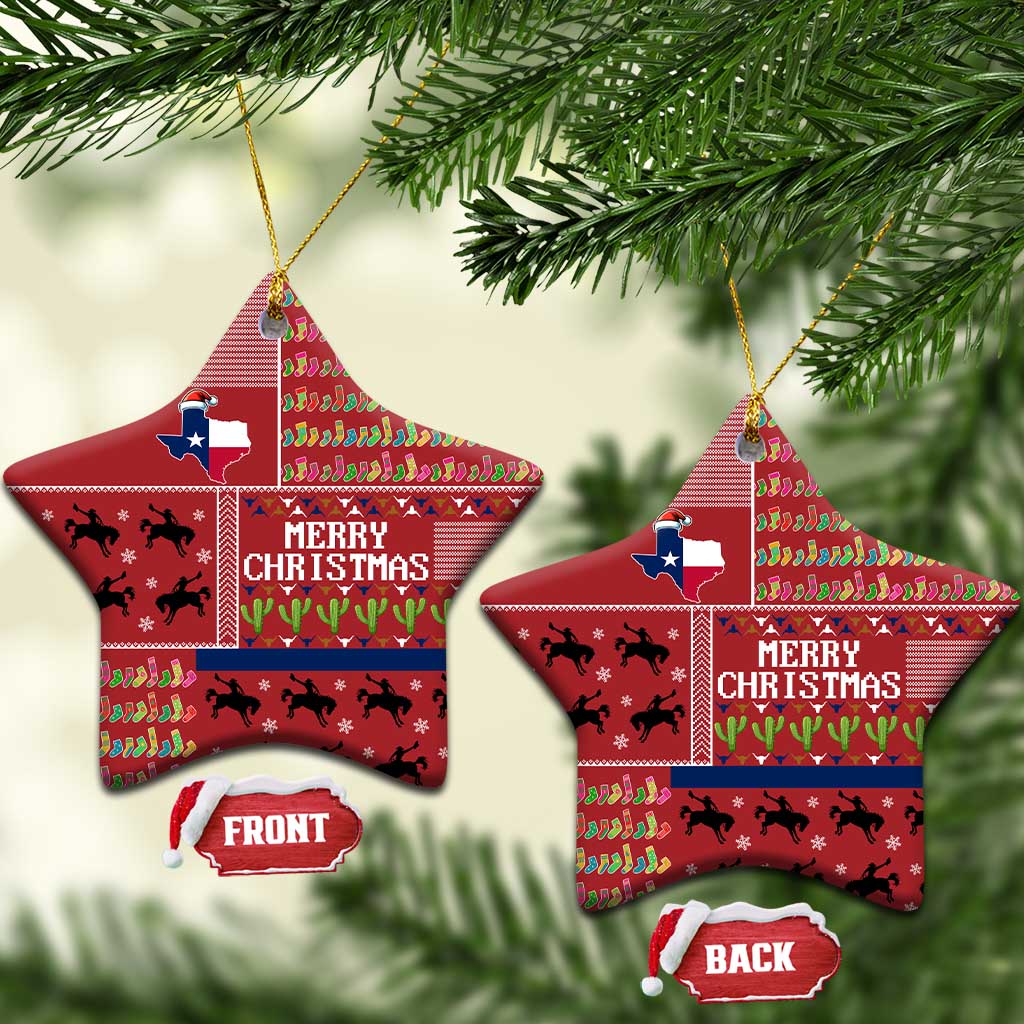 Texas Map Merry Christmas Ceramic Ornament Xmas Holiday Patterns - Wonder Print Shop