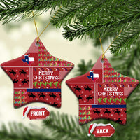 Texas Map Merry Christmas Ceramic Ornament Xmas Holiday Patterns - Wonder Print Shop
