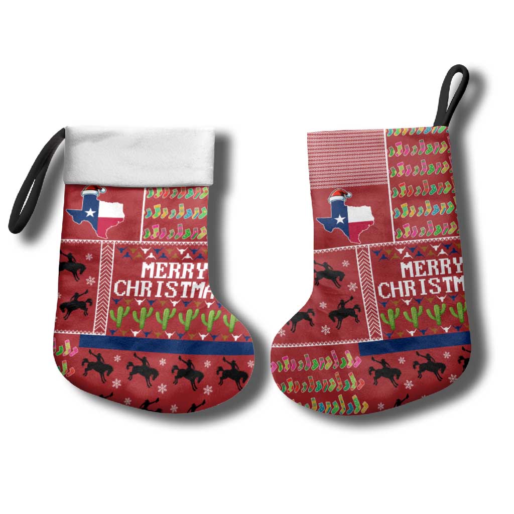 Texas Map Merry Christmas Stocking Xmas Holiday Patterns - Wonder Print Shop