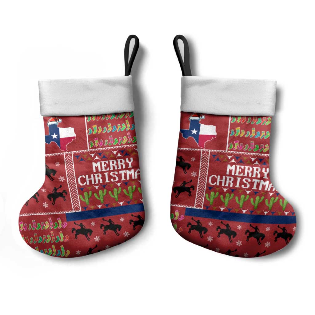 Texas Map Merry Christmas Stocking Xmas Holiday Patterns - Wonder Print Shop