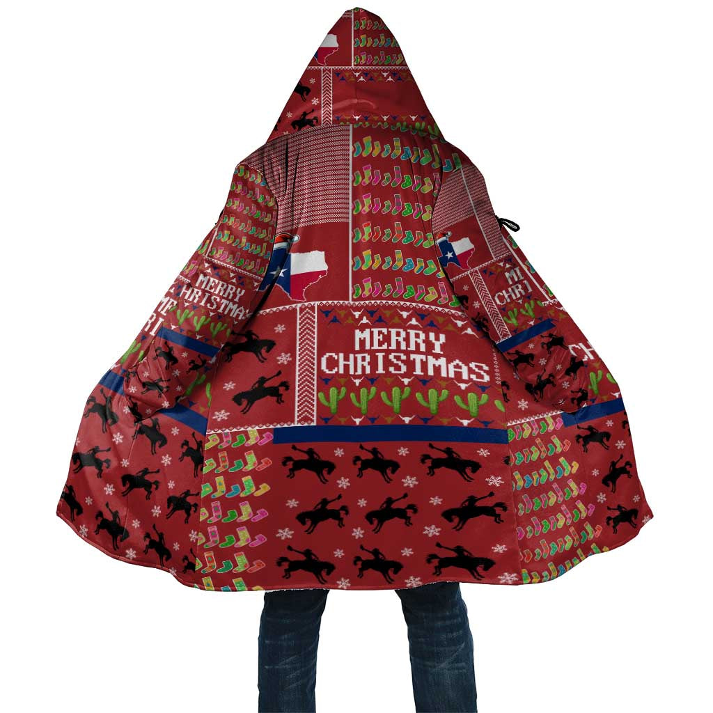 Texas Map Merry Christmas Cloak Xmas Holiday Patterns - Wonder Print Shop