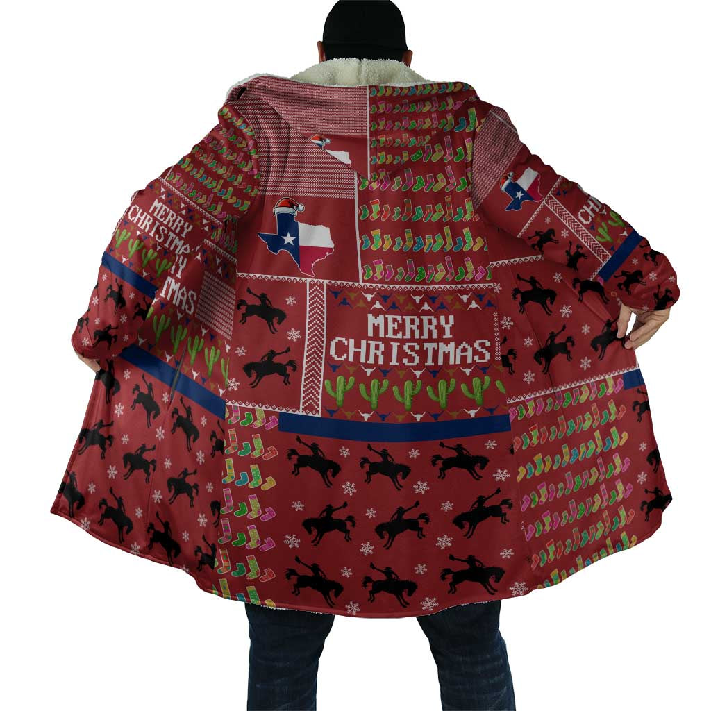 Texas Map Merry Christmas Cloak Xmas Holiday Patterns - Wonder Print Shop