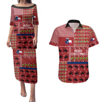 Texas Map Merry Christmas Couples Matching Puletasi and Hawaiian Shirt Xmas Holiday Patterns - Wonder Print Shop
