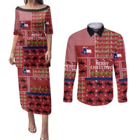 Texas Map Merry Christmas Couples Matching Puletasi and Long Sleeve Button Shirt Xmas Holiday Patterns - Wonder Print Shop