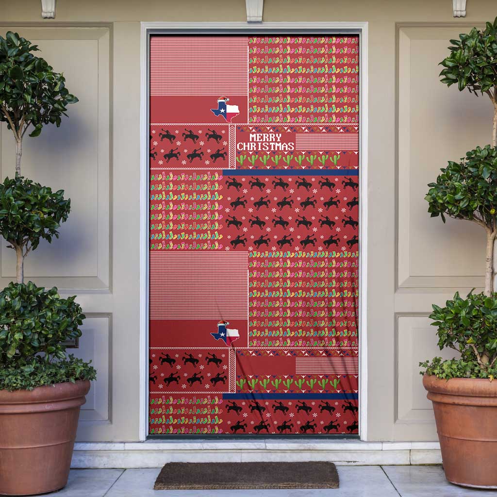 Texas Map Merry Christmas Door Cover Xmas Holiday Patterns - Wonder Print Shop