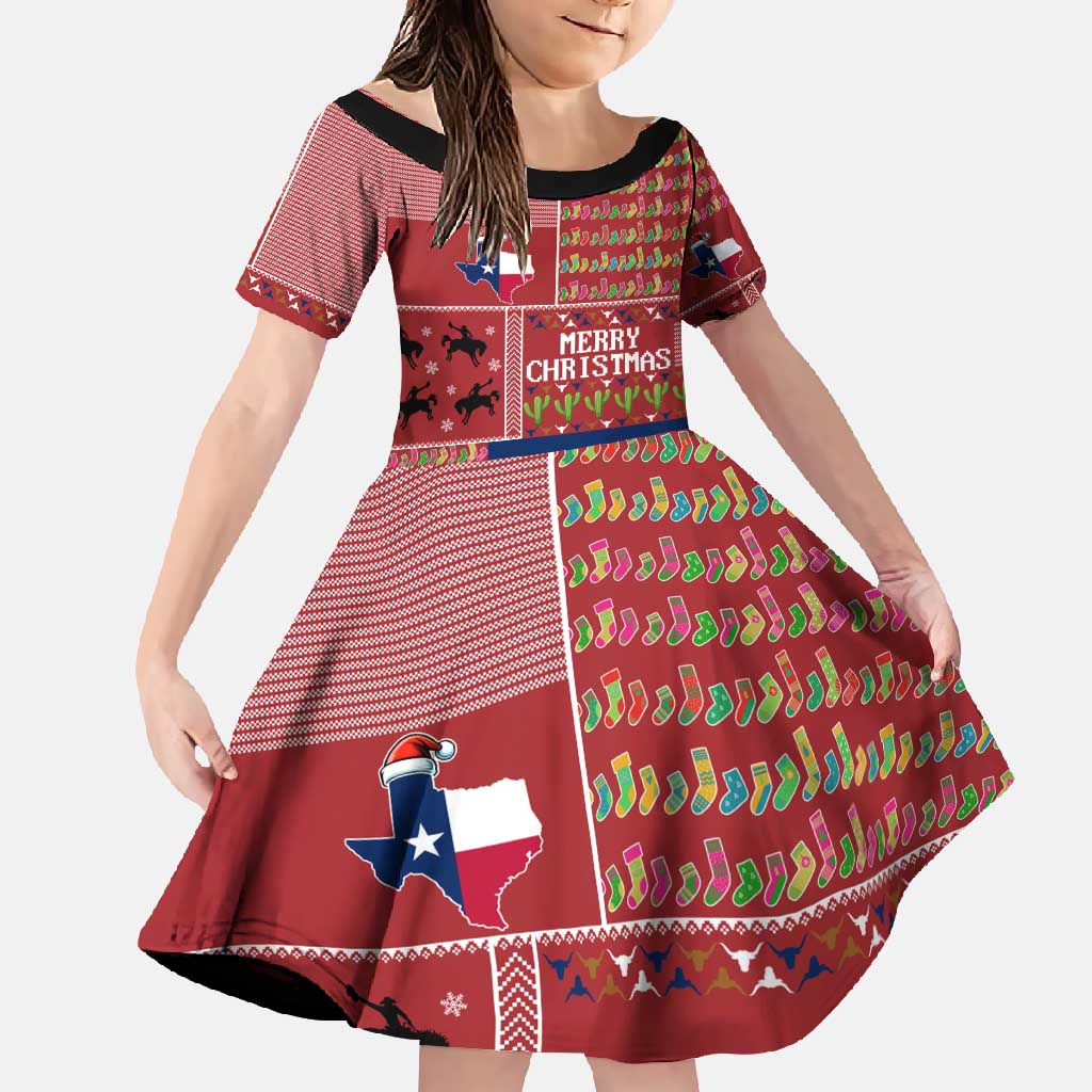 Texas Map Merry Christmas Family Matching Long Sleeve Bodycon Dress and Hawaiian Shirt Xmas Holiday Patterns - Wonder Print Shop