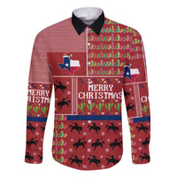 Texas Map Merry Christmas Family Matching Off The Shoulder Long Sleeve Dress and Hawaiian Shirt Xmas Holiday Patterns - Wonder Print Shop