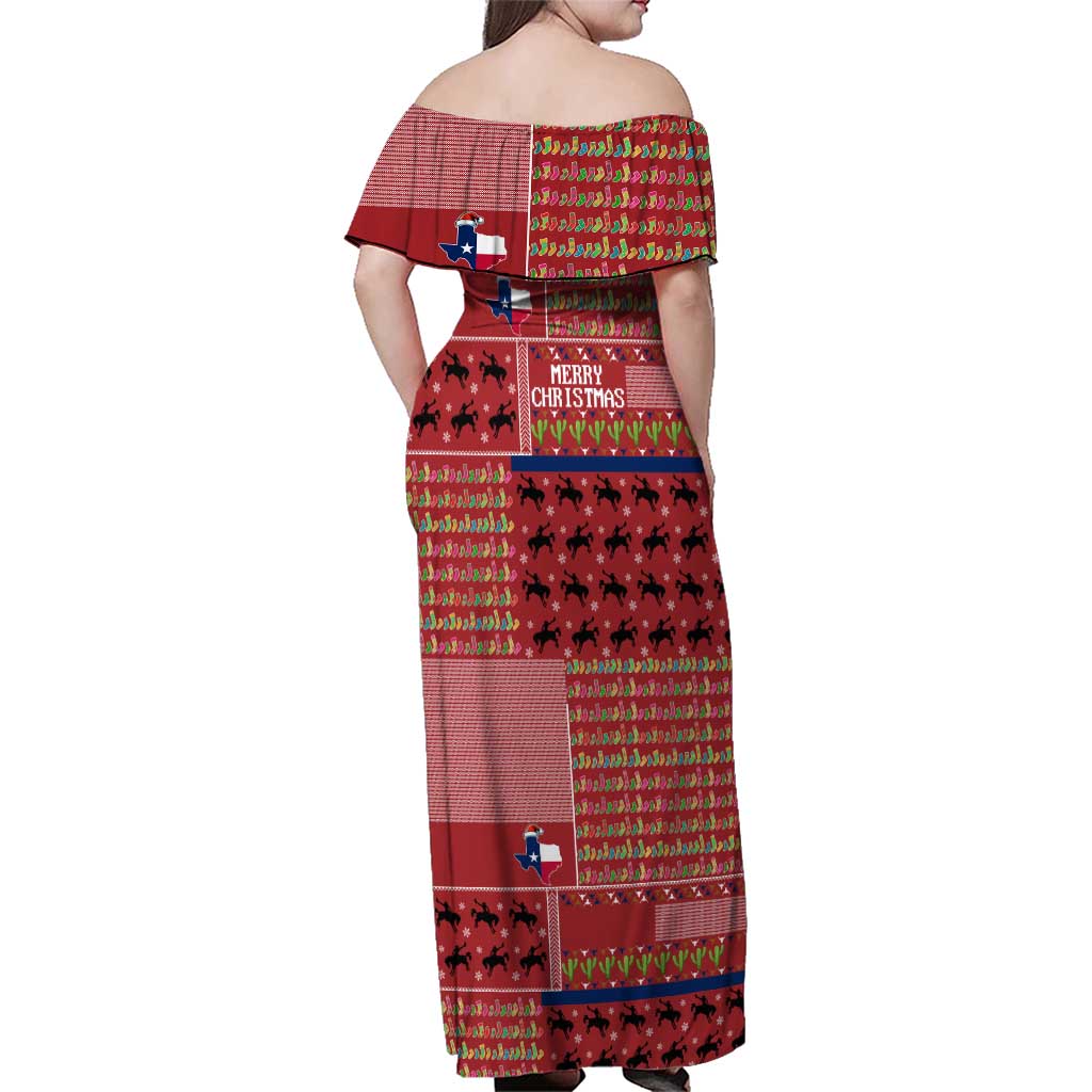 Texas Map Merry Christmas Family Matching Off Shoulder Maxi Dress and Hawaiian Shirt Xmas Holiday Patterns - Wonder Print Shop