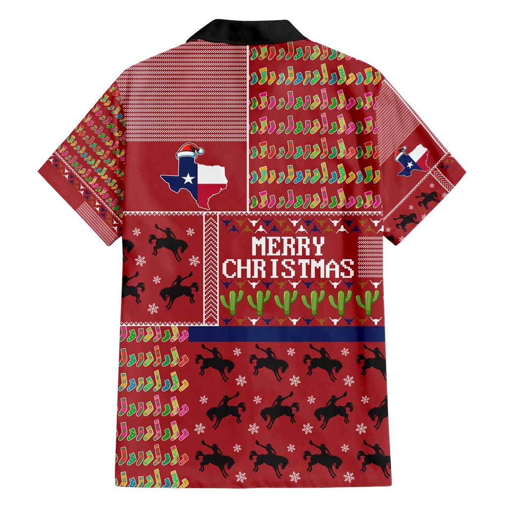 Texas Map Merry Christmas Family Matching Off Shoulder Short Dress and Hawaiian Shirt Xmas Holiday Patterns - Wonder Print Shop