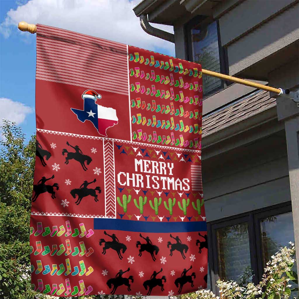 Texas Map Merry Christmas Garden Flag Xmas Holiday Patterns - Wonder Print Shop