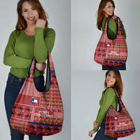 Texas Map Merry Christmas Grocery Bag Xmas Holiday Patterns - Wonder Print Shop