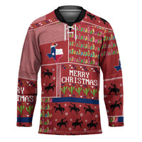 Texas Map Merry Christmas Hockey Jersey Xmas Holiday Patterns - Wonder Print Shop