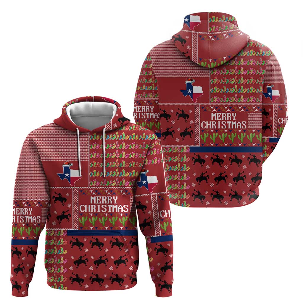 Texas Map Merry Christmas Hoodie Xmas Holiday Patterns - Wonder Print Shop