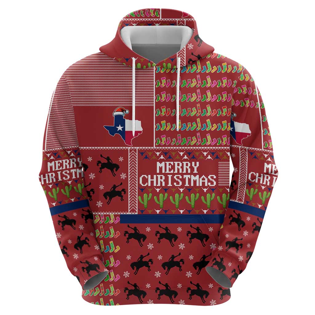 Texas Map Merry Christmas Hoodie Xmas Holiday Patterns - Wonder Print Shop