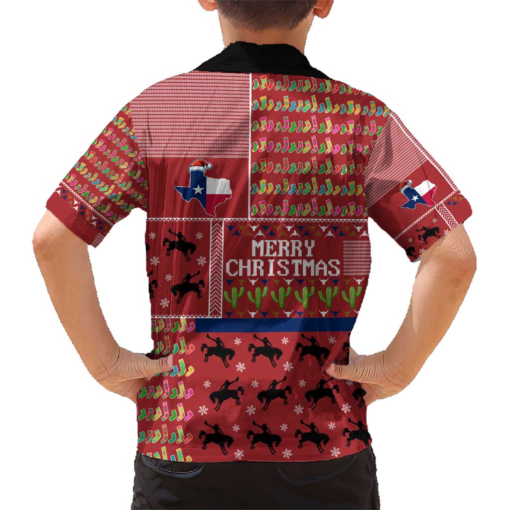 Texas Map Merry Christmas Kid Hawaiian Shirt Xmas Holiday Patterns - Wonder Print Shop