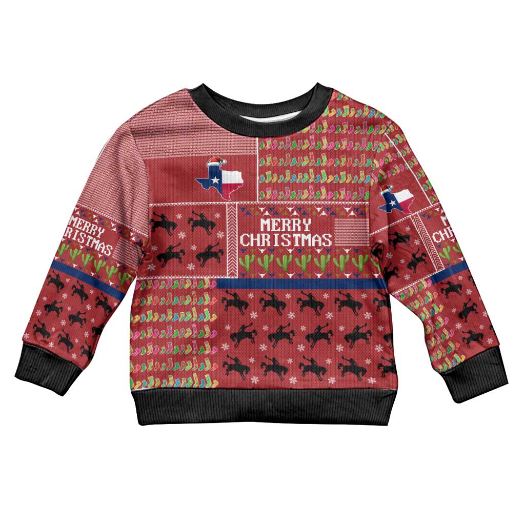 Texas Map Merry Christmas Kid Ugly Christmas Sweater Xmas Holiday Patterns - Wonder Print Shop