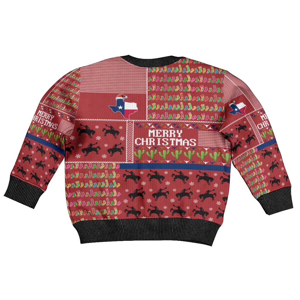 Texas Map Merry Christmas Kid Ugly Christmas Sweater Xmas Holiday Patterns - Wonder Print Shop
