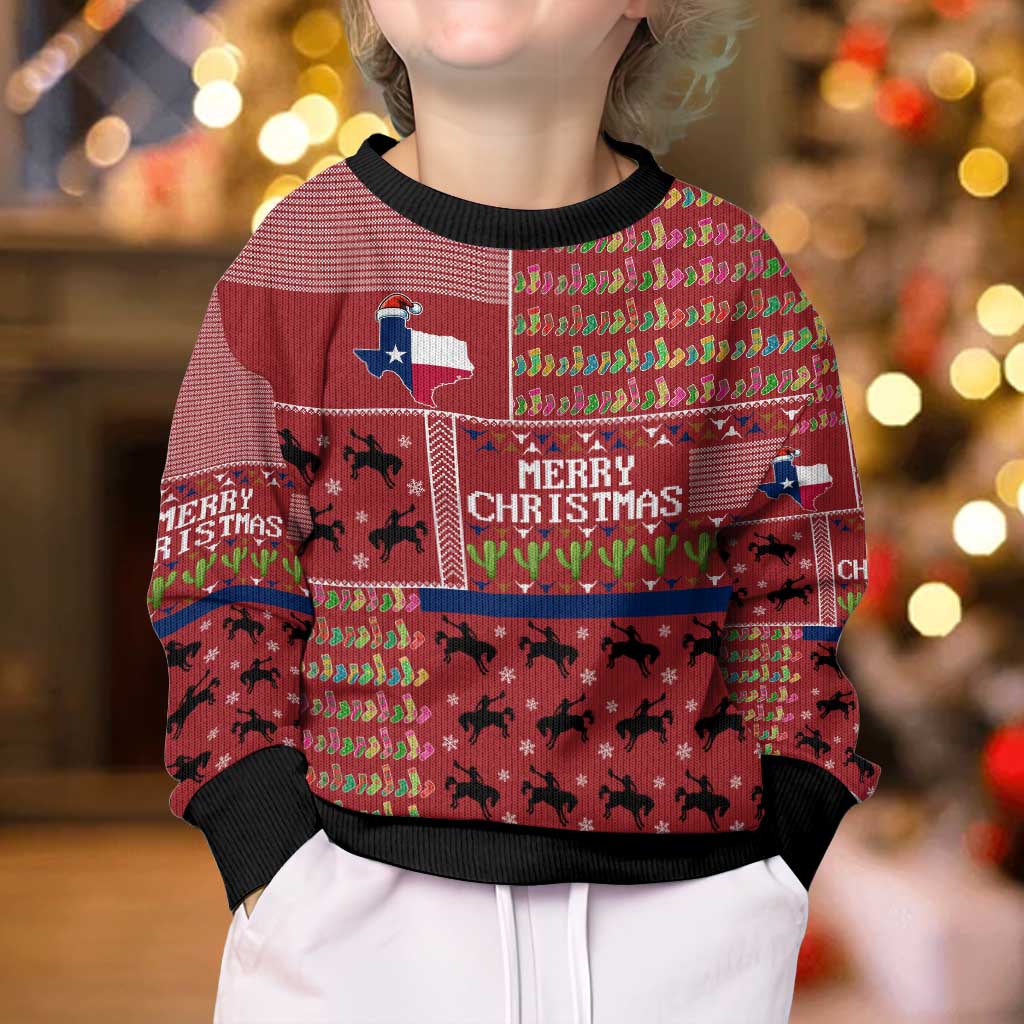 Texas Map Merry Christmas Kid Ugly Christmas Sweater Xmas Holiday Patterns - Wonder Print Shop