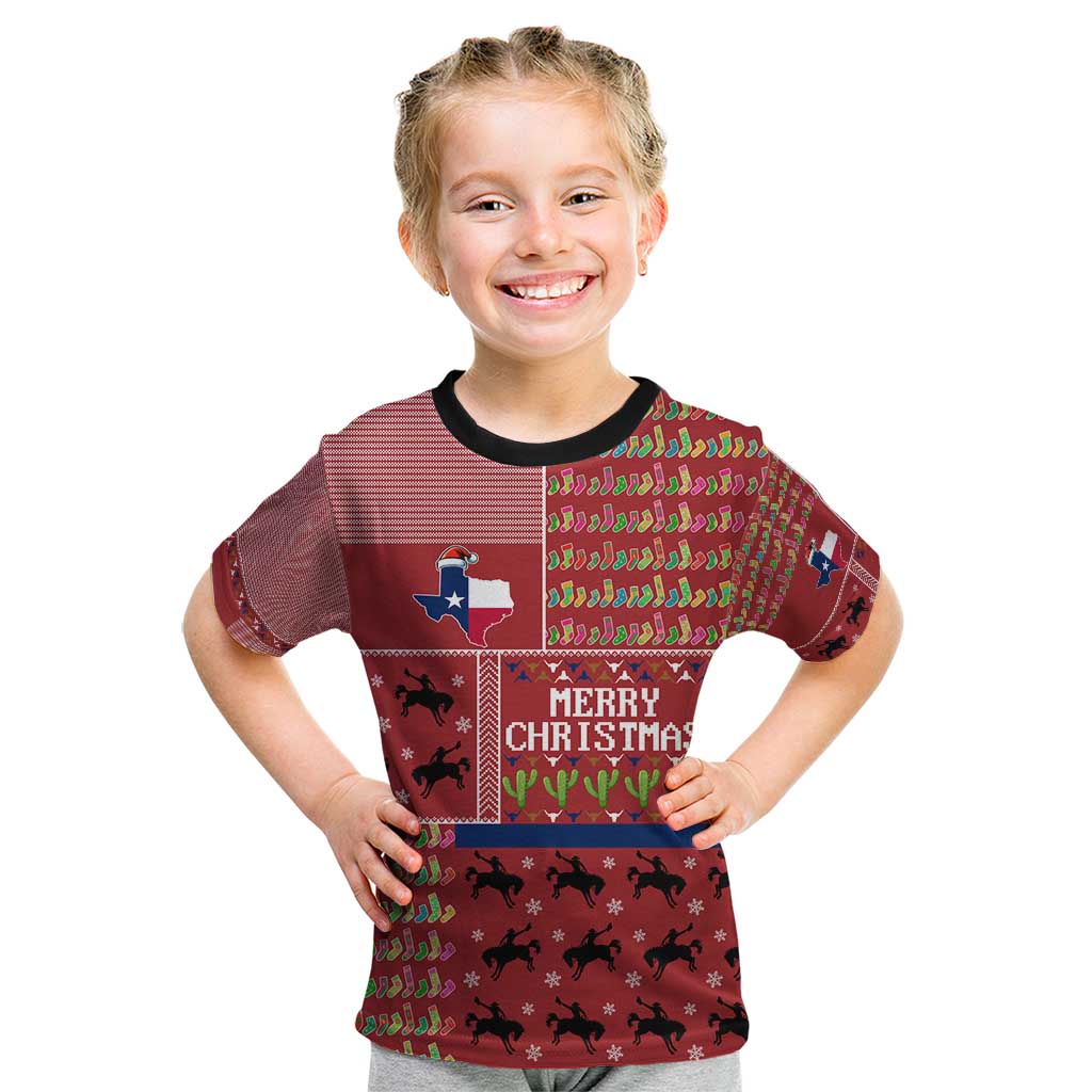 Texas Map Merry Christmas Kid T Shirt Xmas Holiday Patterns - Wonder Print Shop