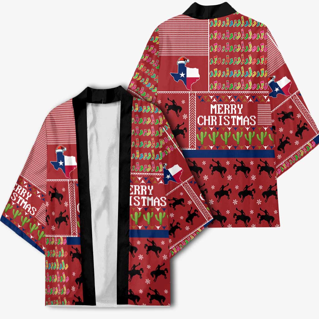 Texas Map Merry Christmas Kimono Xmas Holiday Patterns - Wonder Print Shop