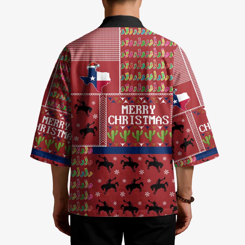 Texas Map Merry Christmas Kimono Xmas Holiday Patterns - Wonder Print Shop