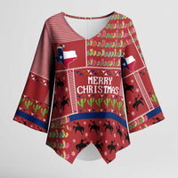 Texas Map Merry Christmas Kimono Sleeve Blouse Xmas Holiday Patterns - Wonder Print Shop