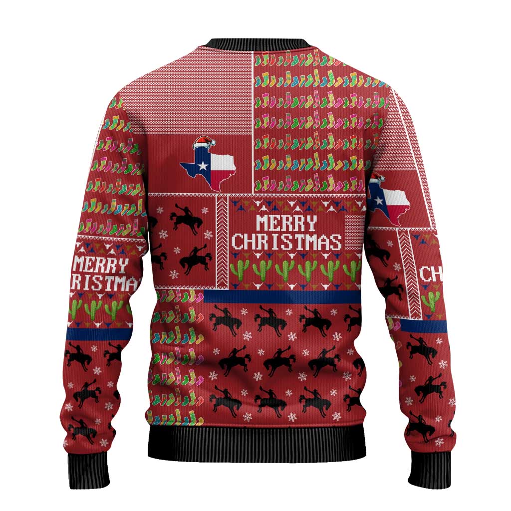 Texas Map Merry Christmas Ugly Christmas Sweater Xmas Holiday Patterns - Wonder Print Shop