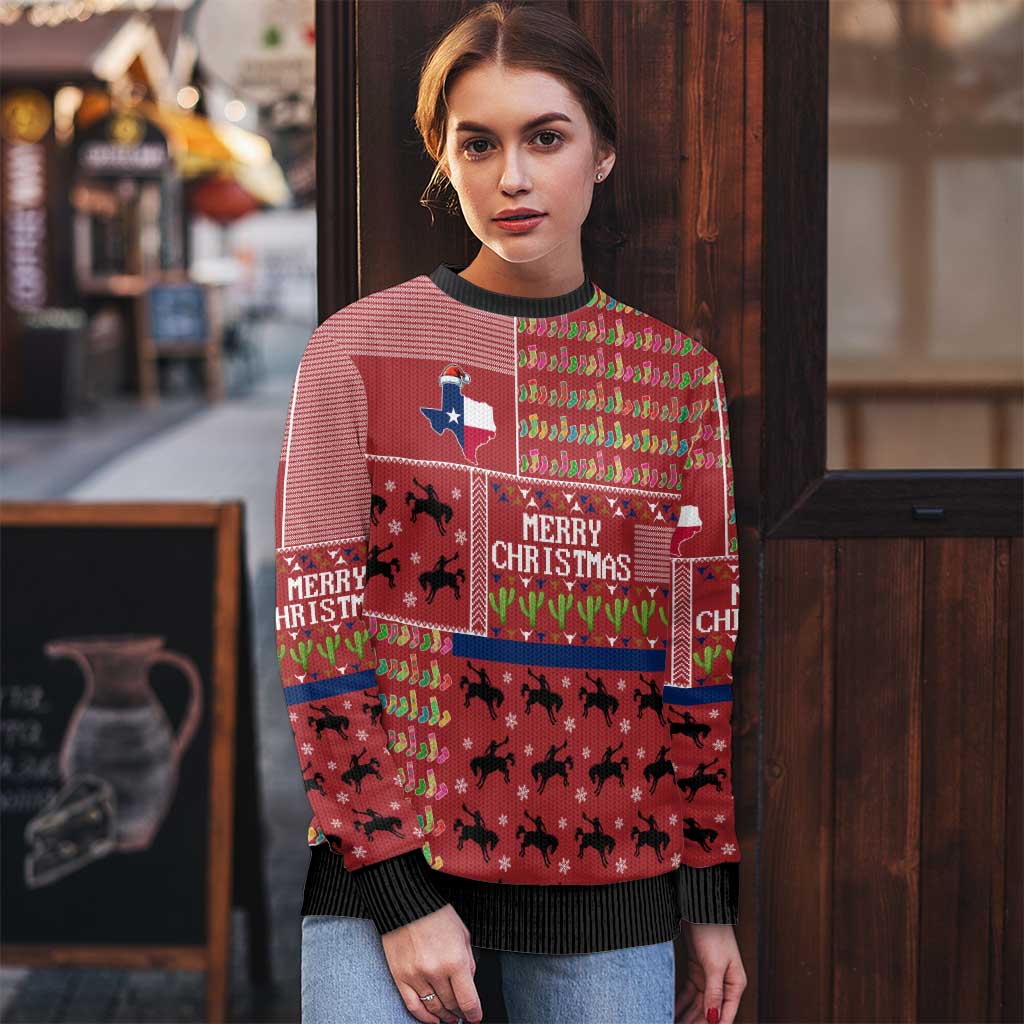 Texas Map Merry Christmas Ugly Christmas Sweater Xmas Holiday Patterns - Wonder Print Shop