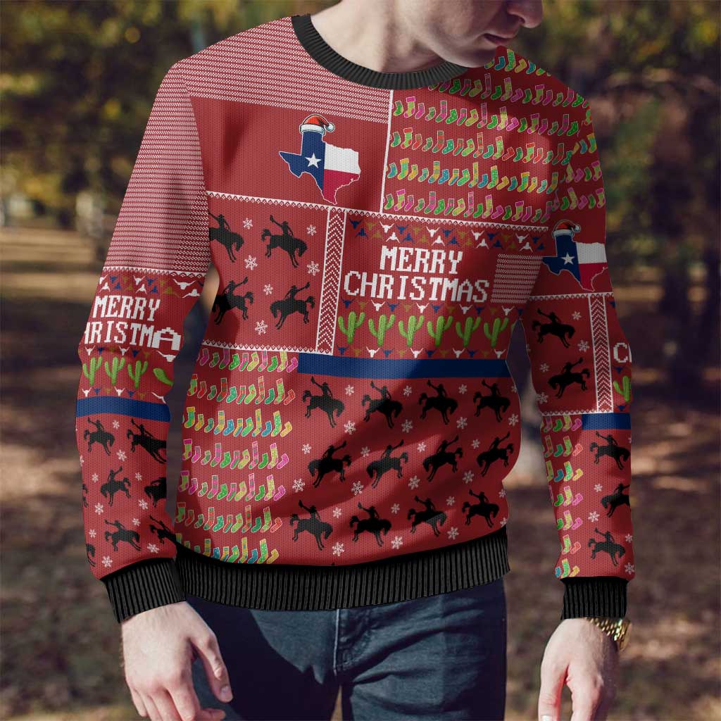 Texas Map Merry Christmas Ugly Christmas Sweater Xmas Holiday Patterns - Wonder Print Shop