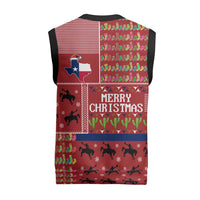 Texas Map Merry Christmas Knitted V-Neck Vest Xmas Holiday Patterns - Wonder Print Shop