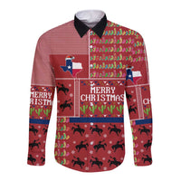 Texas Map Merry Christmas Long Sleeve Button Shirt Xmas Holiday Patterns - Wonder Print Shop
