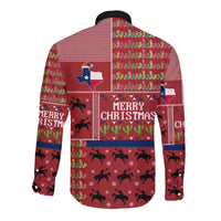 Texas Map Merry Christmas Long Sleeve Button Shirt Xmas Holiday Patterns - Wonder Print Shop