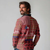Texas Map Merry Christmas Long Sleeve Polo Shirt Xmas Holiday Patterns - Wonder Print Shop