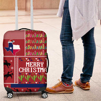 Texas Map Merry Christmas Luggage Cover Xmas Holiday Patterns - Wonder Print Shop