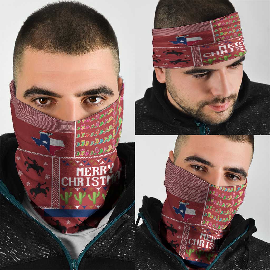 Texas Map Merry Christmas Neck Gaiter Xmas Holiday Patterns - Wonder Print Shop