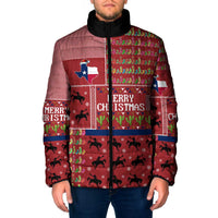 Texas Map Merry Christmas Padded Jacket Xmas Holiday Patterns - Wonder Print Shop