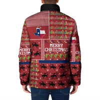 Texas Map Merry Christmas Padded Jacket Xmas Holiday Patterns - Wonder Print Shop