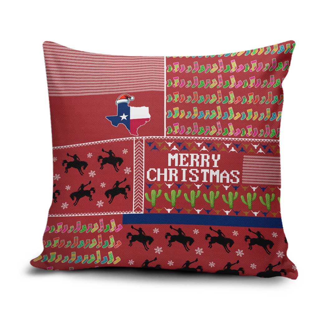 Texas Map Merry Christmas Pillow Cover Xmas Holiday Patterns - Wonder Print Shop