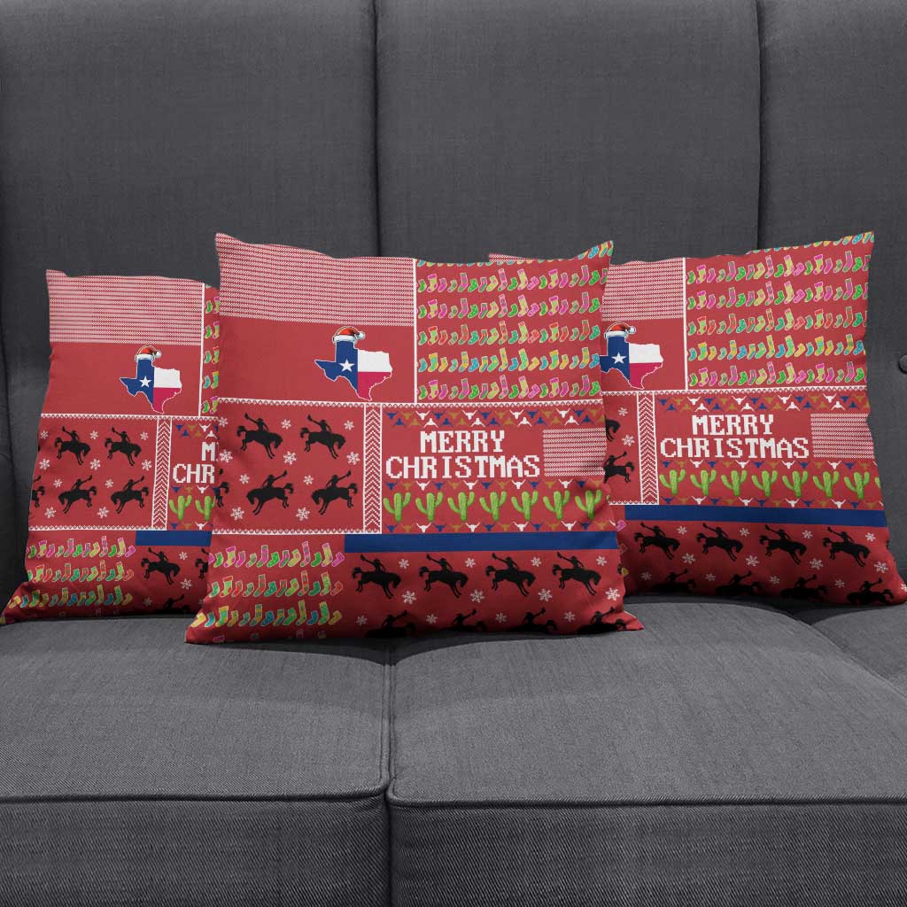 Texas Map Merry Christmas Pillow Cover Xmas Holiday Patterns - Wonder Print Shop