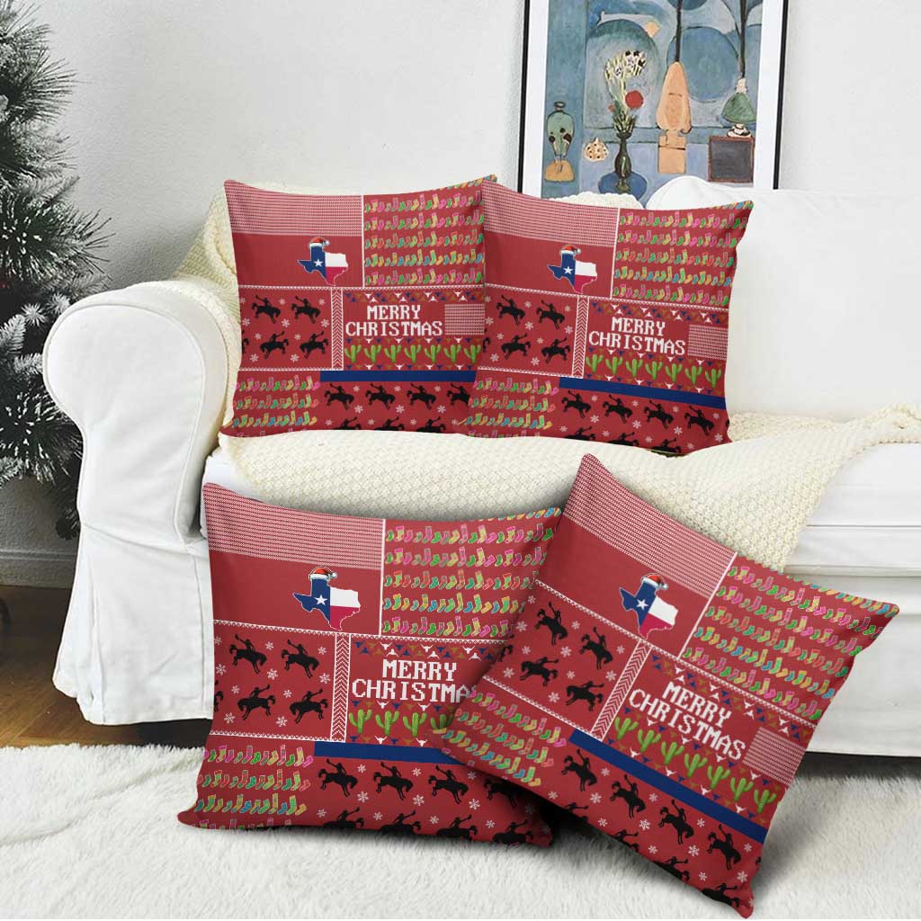 Texas Map Merry Christmas Pillow Cover Xmas Holiday Patterns - Wonder Print Shop