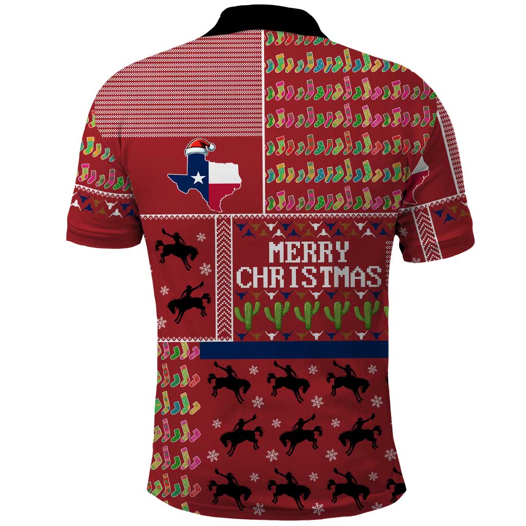 Texas Map Merry Christmas Polo Shirt Xmas Holiday Patterns - Wonder Print Shop