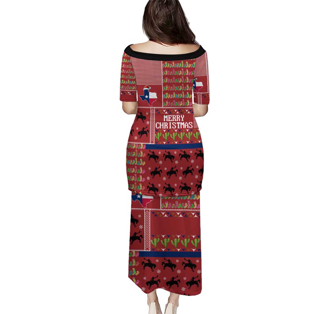 Texas Map Merry Christmas Puletasi Xmas Holiday Patterns - Wonder Print Shop