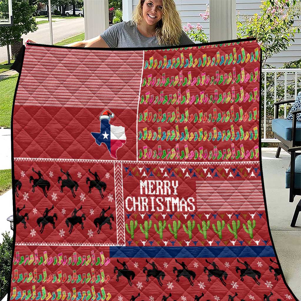 Texas Map Merry Christmas Quilt Xmas Holiday Patterns - Wonder Print Shop