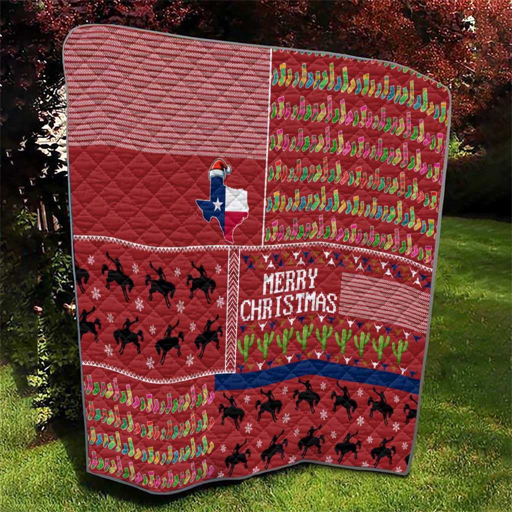 Texas Map Merry Christmas Quilt Xmas Holiday Patterns - Wonder Print Shop