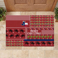 Texas Map Merry Christmas Rubber Doormat Xmas Holiday Patterns - Wonder Print Shop